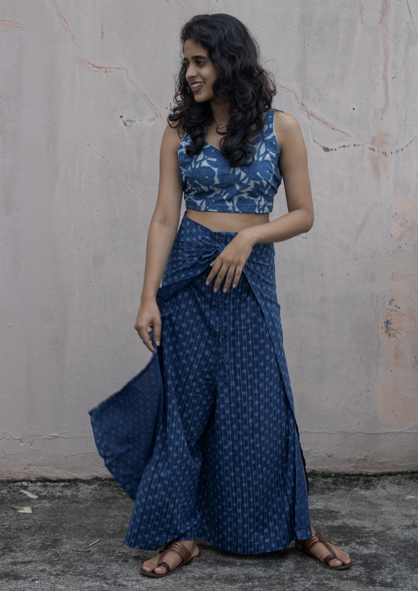 Taaranih Wrap Pants with Eesha Crop top